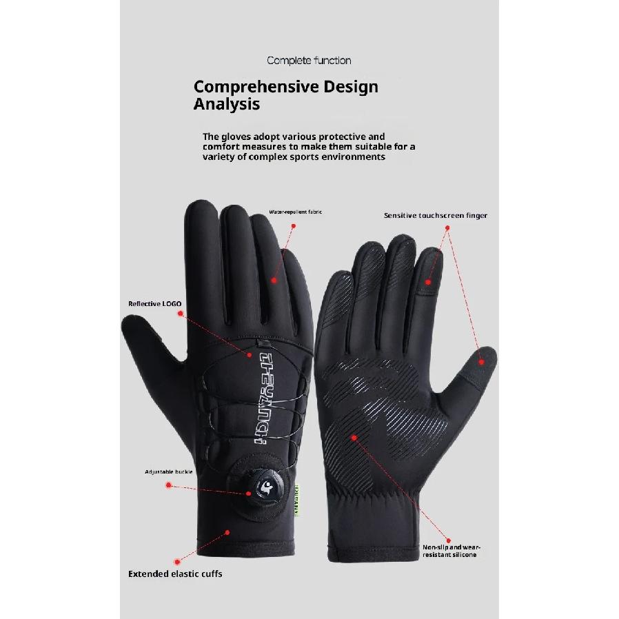 Men's Waterproof Touch Screen Cycling Gloves Winter Windproof Outdoor Motorcycle Ski Bike Warm Gloves for Riding And Scooter