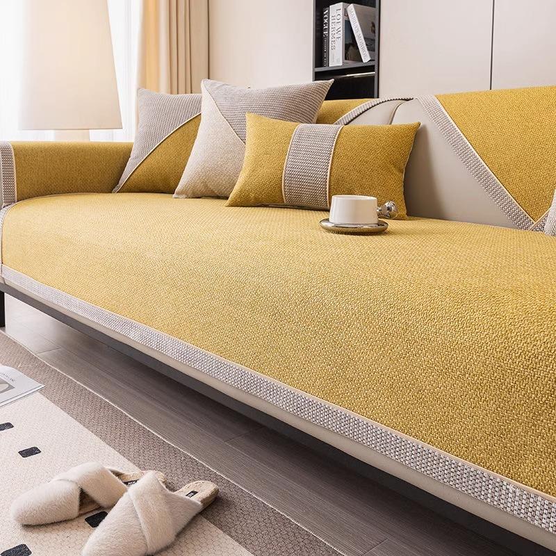 New Sofa Cushion, Universal In All Seasons, Light Luxury, High-End Seat Cushion, Anti-Cat Claw Imitation Hemp Sofa Cover Cover Cloth