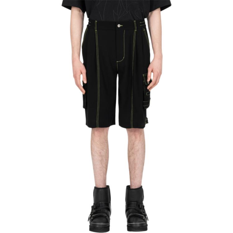 Feng Chen Wang Denim Shorts Men's Black Moderate FMS15ST08