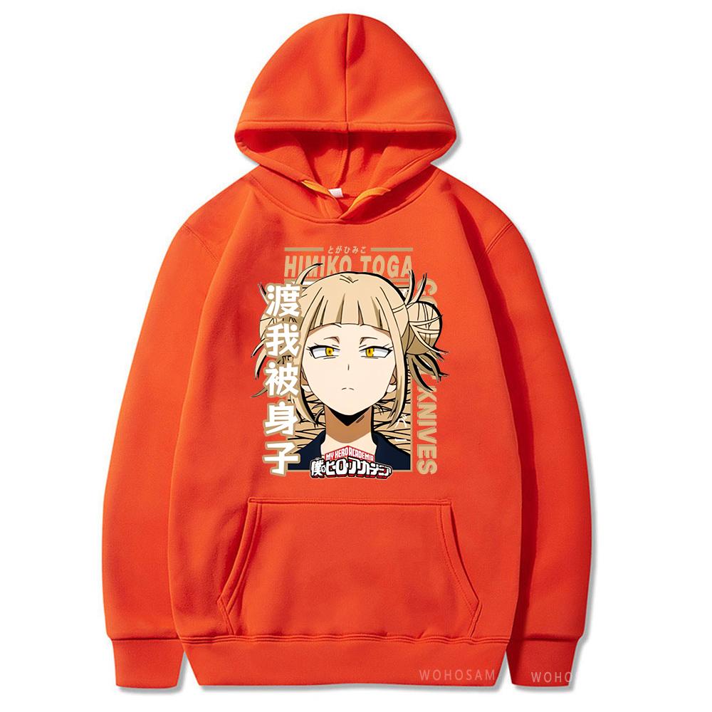 My Hero Academia Kawaii Himiko Toga Women Hoodies Printed Aesthetics Head Poster Manga Harajuku Anime Printed Hooded Sweatshirts
