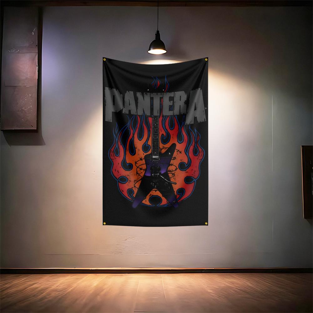 Rock Music Flag 3x5ft For Pantera Band Fans Banner Hd Print Brass Grommet Garage Bedroom Living Room Dorm Wall Decor Tapestry