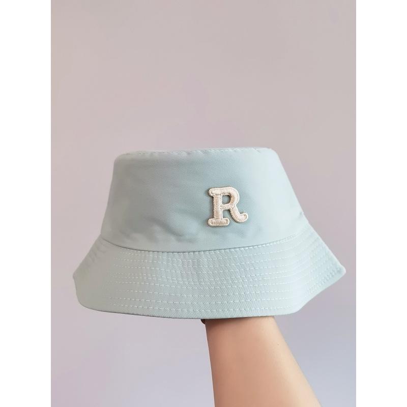 Bucket Hat Simple R Letter Trend Men and Women Versatile Casual Fashion Student Couple Outdoor Sun Protection