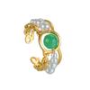 Atoztide Fashion Imitation Pearl Open Ring For Women Stainless Steel Colorful Bead Adjustable Finger Ring Christmas Jewelry Gift