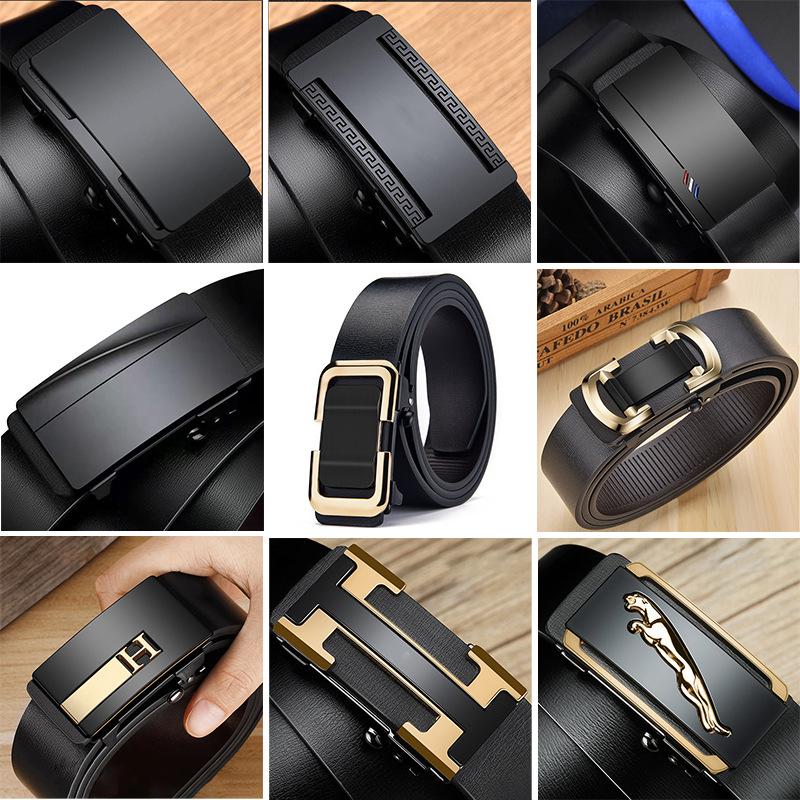 New Toothless Automatic Buckle Belt Men's Inner Wear Belt Fashionable All-Match Business Middle-Aged and Elderly Pant