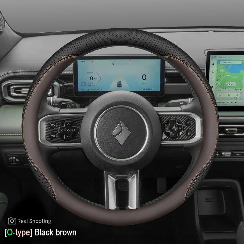 Car Auto Steering Wheel Cover Wrap for Wuling Baojun Yep Plus EV 2026 2026 2026 2026 Baojun Cloud EV O D Type Steering-Wheel