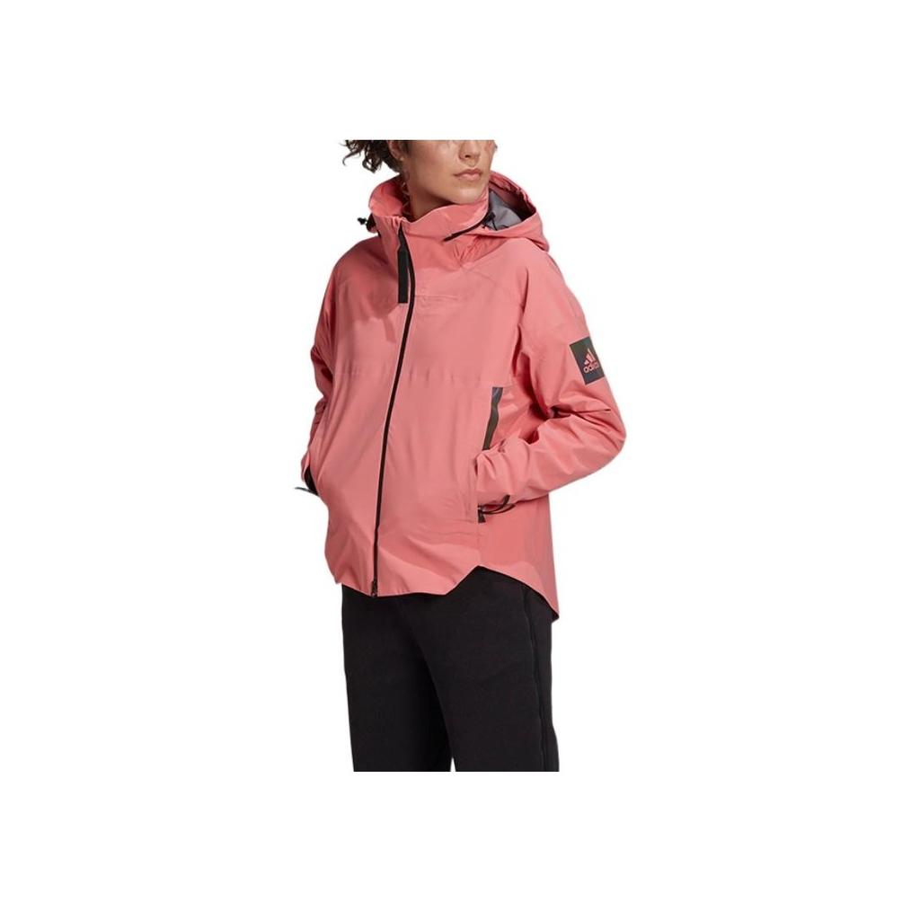 Adidas Solid Color Logo Zip-Up Hoodie Women Jackets Pink GL1009