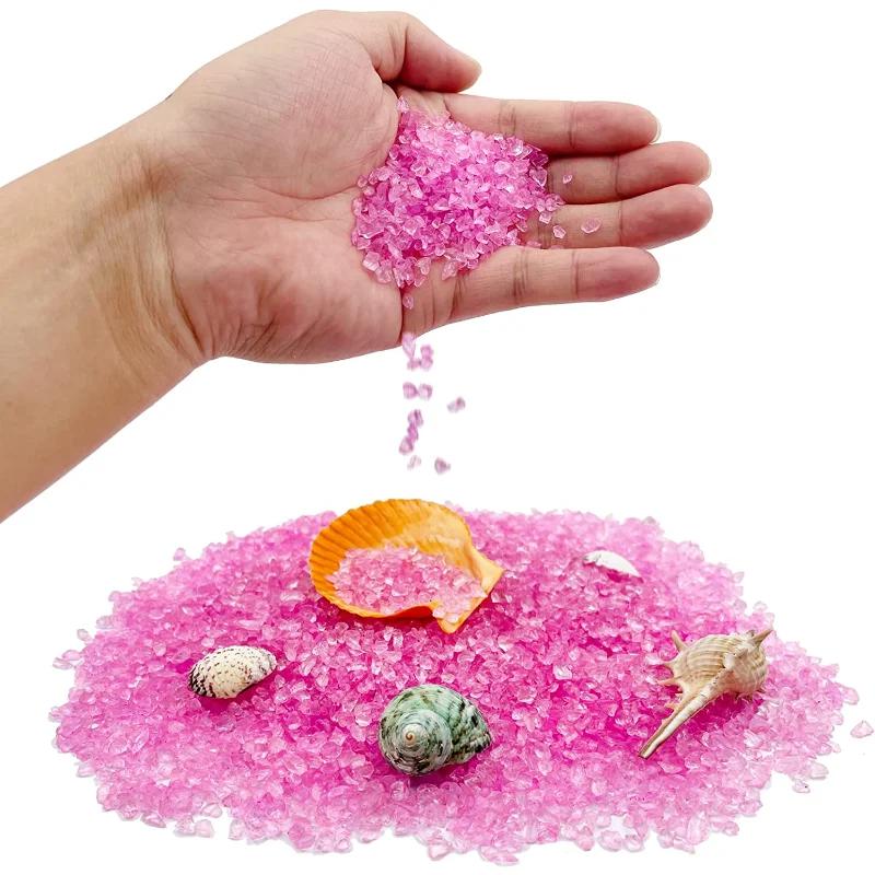 Aquarium Fish Tank Gravel 1 Pound High Luster Crushed Glass for Aquarium Decorations Vase Filler.
