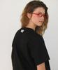 RONRON Rooftop Cat Applique T Shirt Black