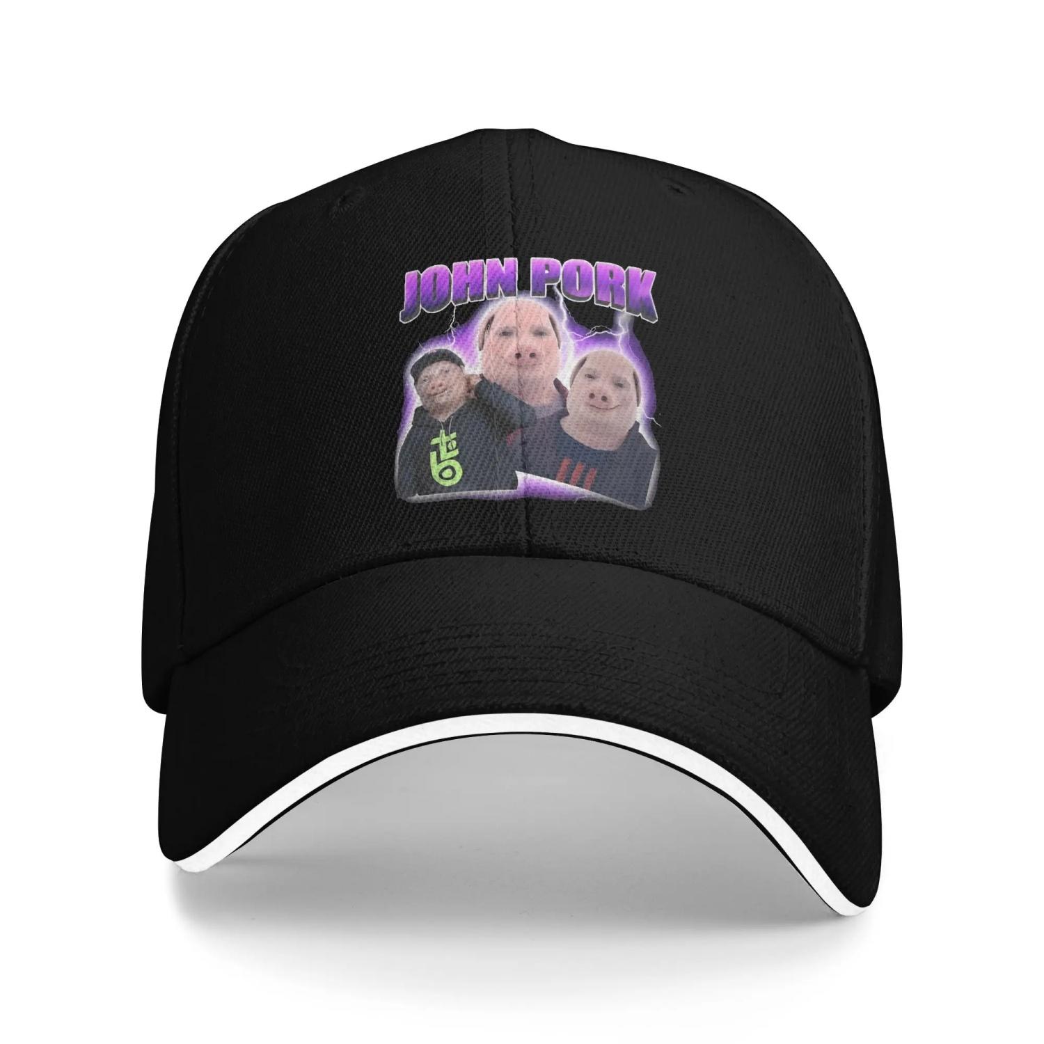 

John Pork Funny Brainrot Meme Baseball Cap y2k Couple Hip Hop Hats Dropshipping Design Outdoor Sport Baseball Caps Gift Idea one size