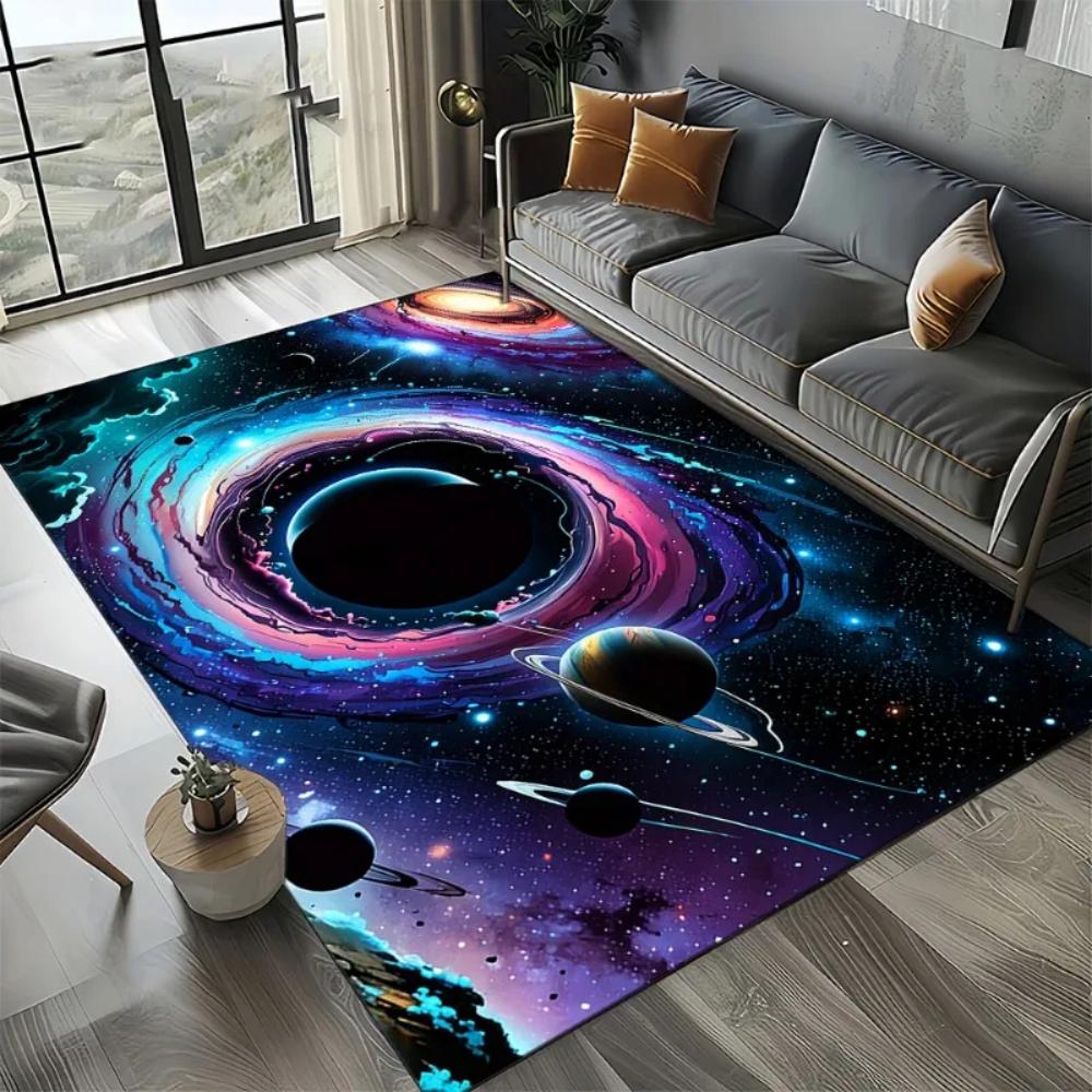 Starry Night Nebula Universe Pattern Carpet Non Slip Floor Mat for Living Room Bedroom Home Decor Large Area Rug Man's Cave