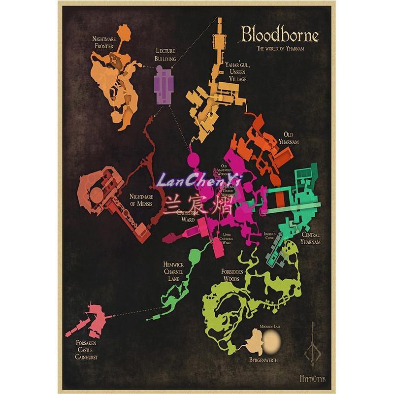 Bloodborne Dark Hunter Game Kraft Paper Poster  Art Print Painting for Living Room Wall Decor  Home Decoration