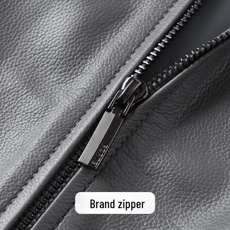 Futing Men's Classic Genuine Leather Business Casual Jacket