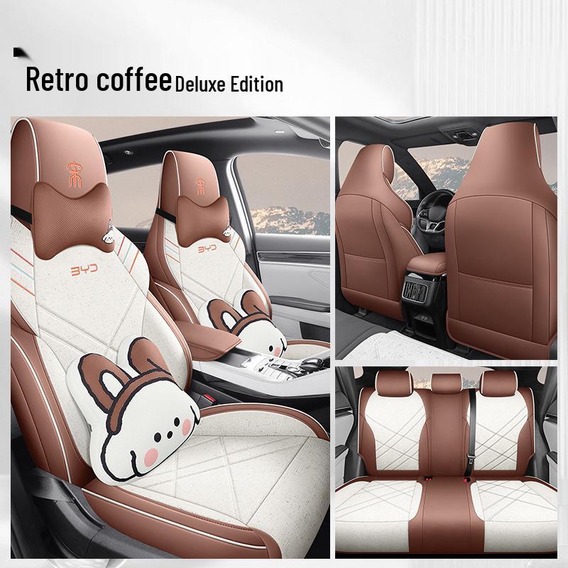 BYD Song Pro Leather & Linen Full Wrap Cartoon Seat Cover (Set of 5)