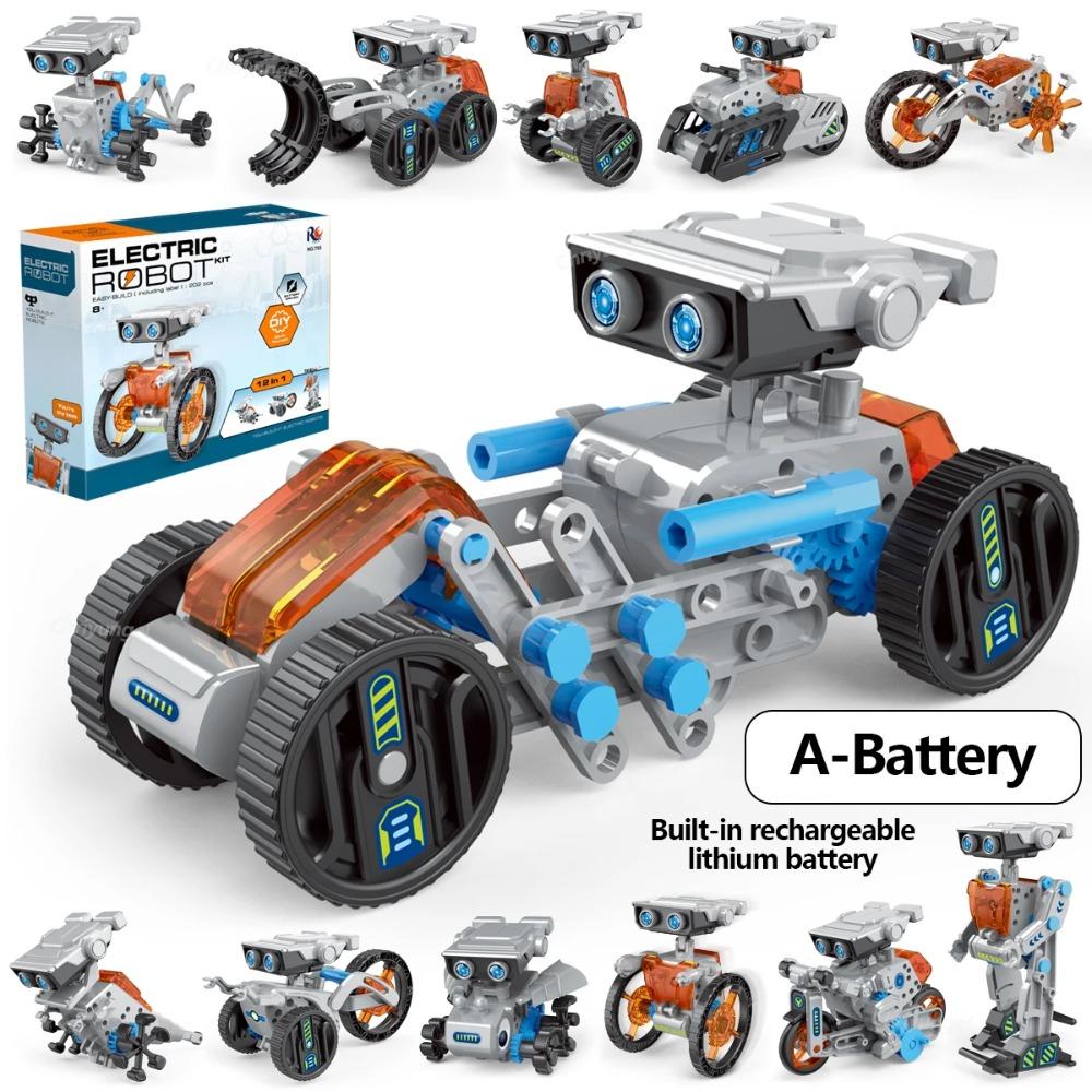 12-in-1 STEM Roboter Bausatz Spielzeug DIY Ingenieurwesen Konstruktionsset Pädagogisches Wissenschaftsexperiment Geschenk für Kinder Jugendliche