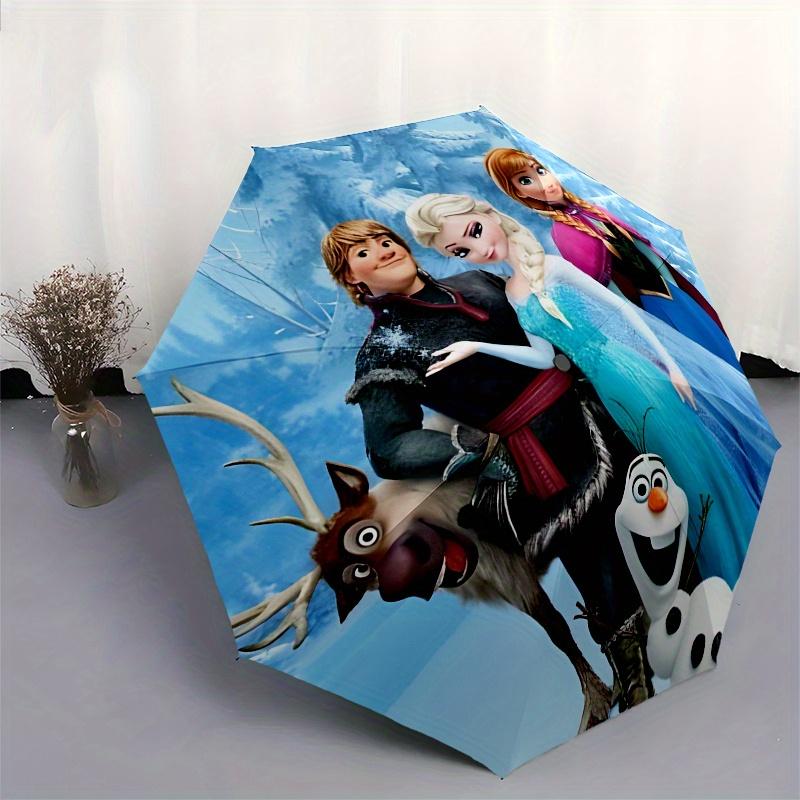 Parapluie à Ouverture et Fermeture Automatiques Personnages de La Reine des Neiges, Parapluie de Voyage Compact, Léger et Portable, Convient pour la Plage les Trajets Bu