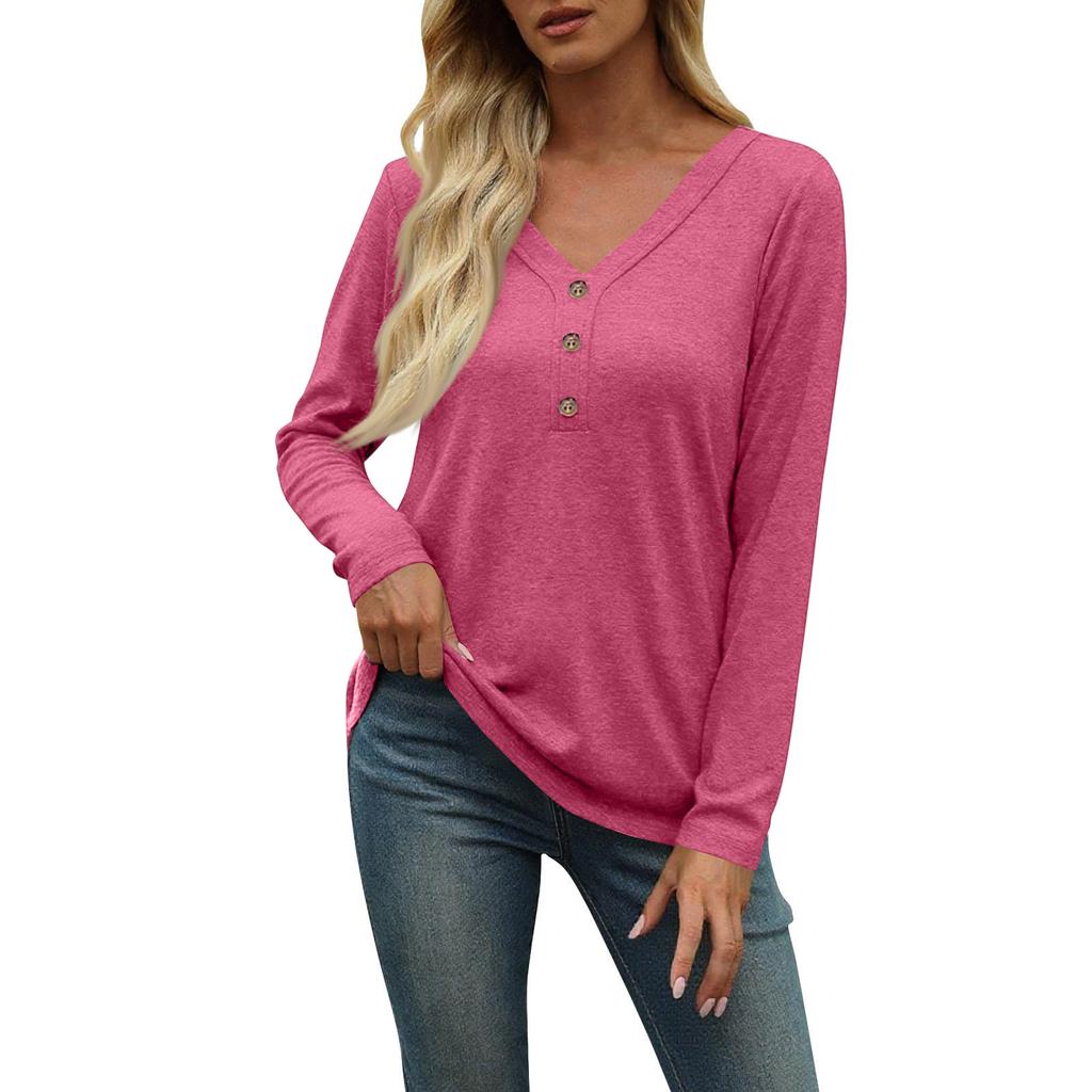 Women's Fashionable And Casual Seven Long Sleeve Printed Round Neck T-Shirt Top
