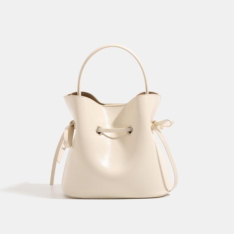 Drawstring New Bag Niche Texture One Shoulder Crossbody Temperament Bucket Bag Women French Retro Fashion Trend Bag