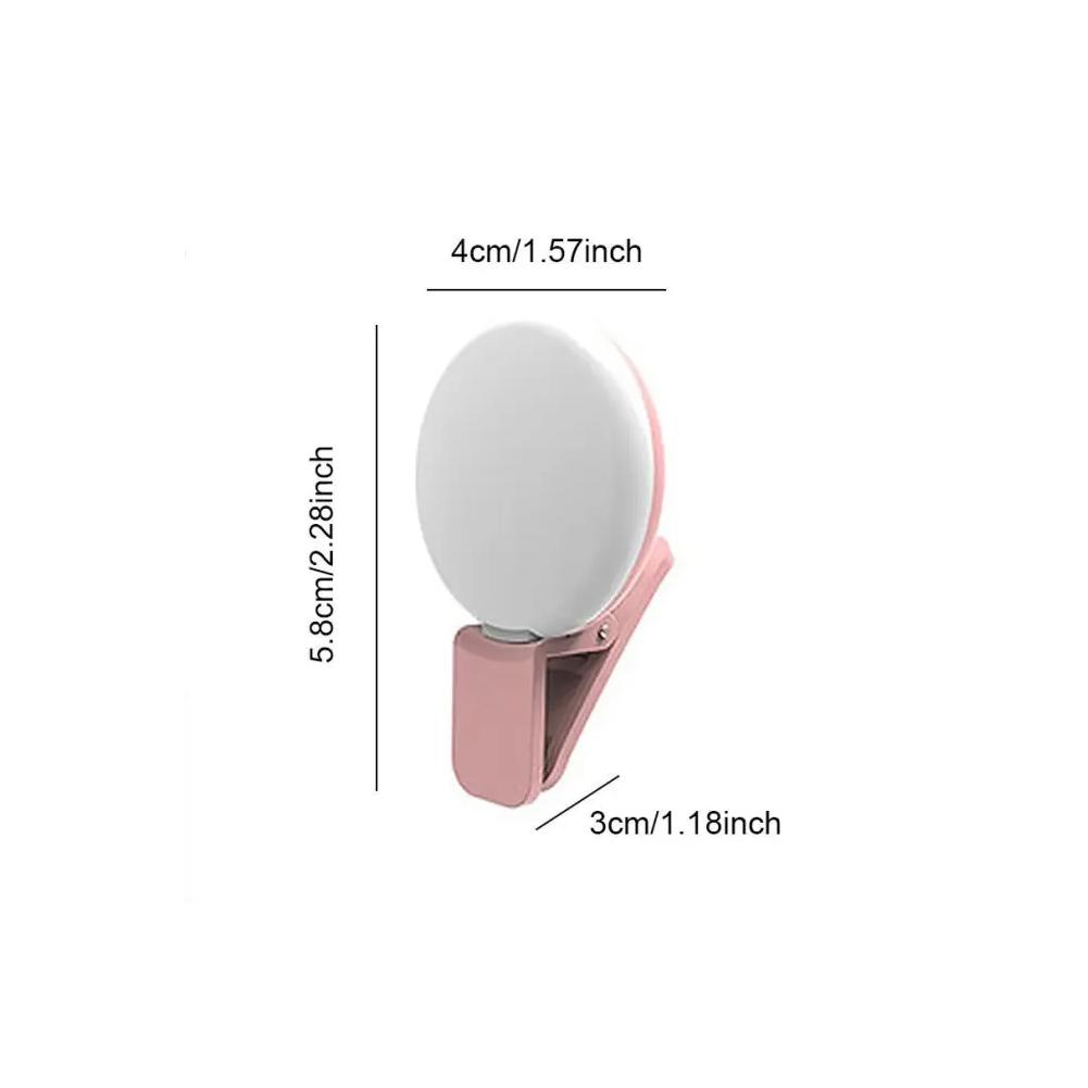 Light Mobile Phone Fill Flash Lens Portable LED External Fill Light Mini Circular Fill Light Clip For IPhone