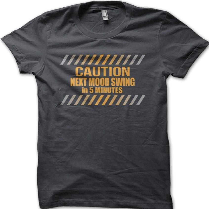 

CAUTION NEXT MOOD SWING in 5 minutes funny bipolar cotton t-shirt 9057 5XL різнокольоровий