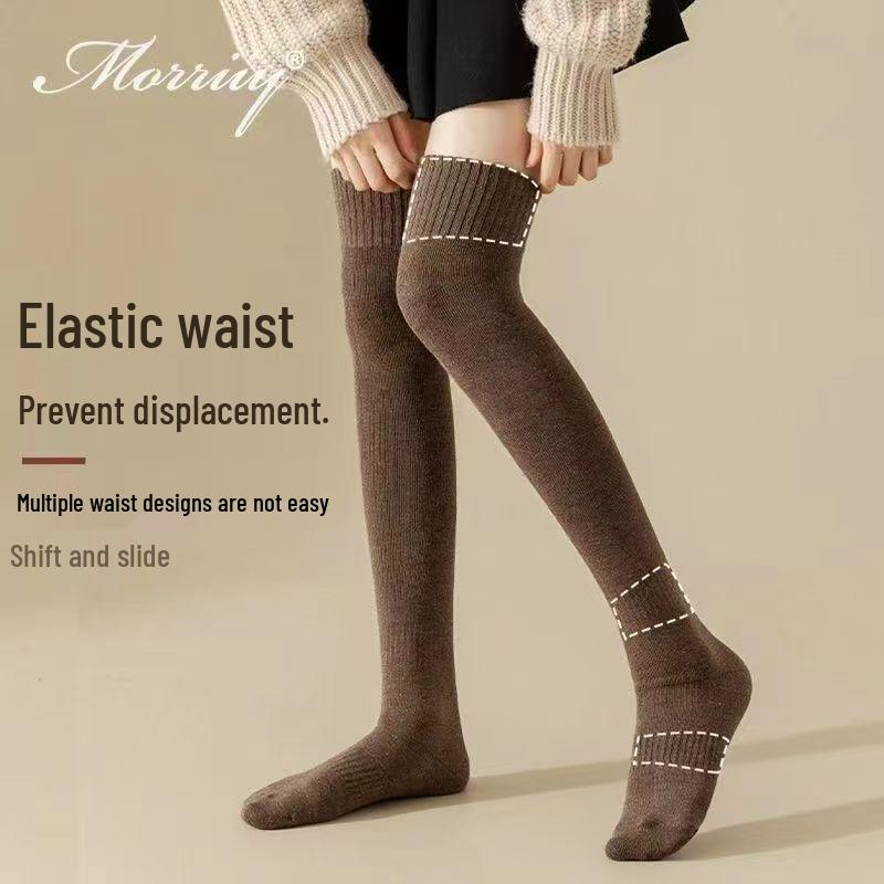 Women's Fleece-Lined Over-the-Knee Thickened Terry Socks - Slimming & Versatile for Autumn/Winter