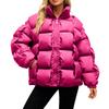 Ladies' Loose Comfortable Casual Fashionable Stand Up Collar Solid Color Long Sleeved Down Jacket