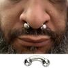 ASTM F136 Titanium PIERC Curved Barbell Nose Ring Large Size 0G-12G Threaded With Balls Earring Lip Stud Eyebrow Labret Piercing