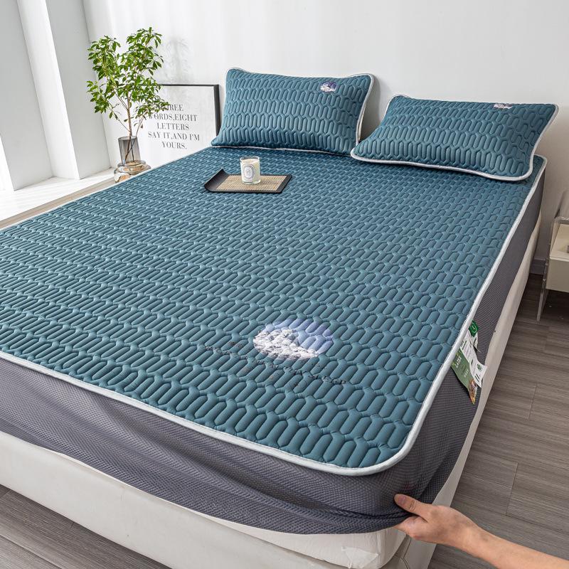 Class A Ice Silk Latex Cooling Mat Set: Washable, Antibacterial, Mother & Baby Safe, Fitted Sheet Style