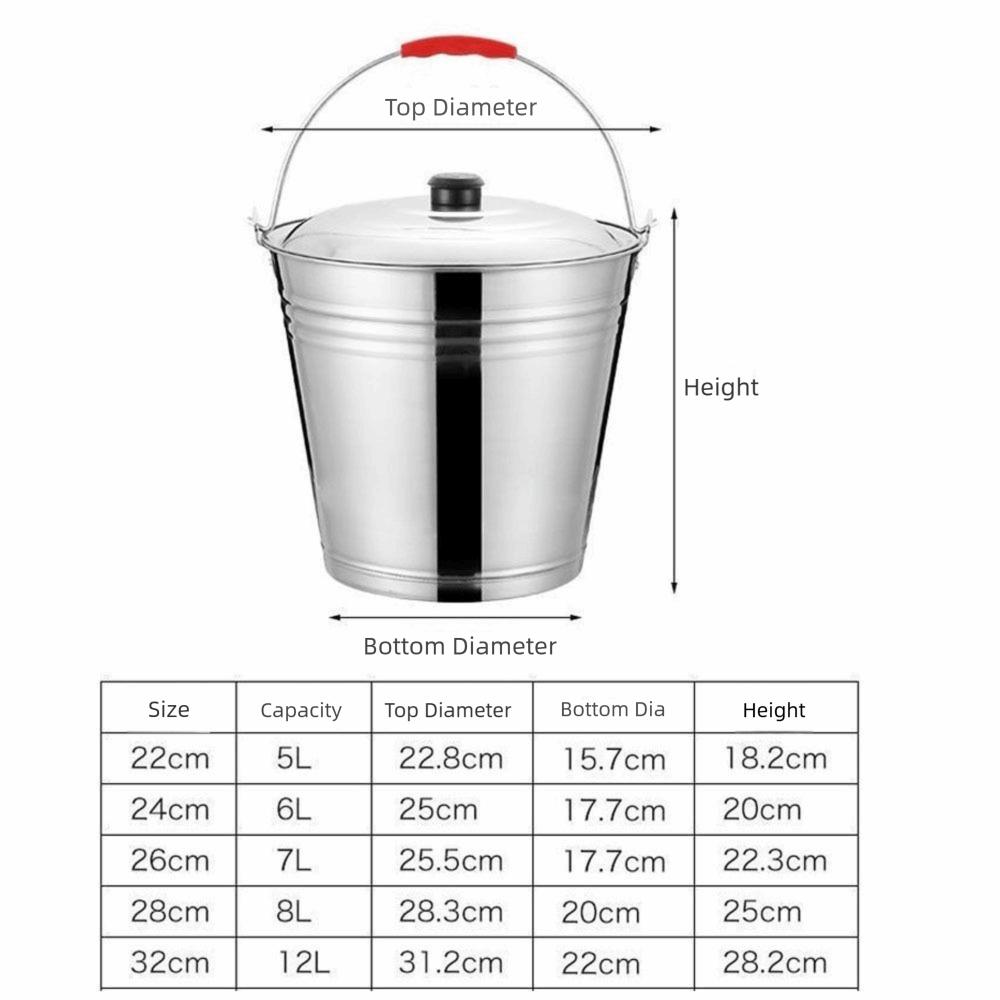 Stainless Steel Ice Bucket Thickened Water Pail Durable Trash Can  Bar