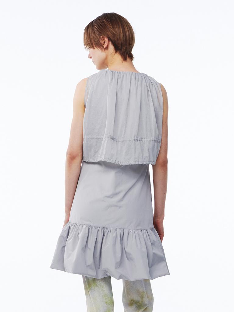 Gijun Sheer Layered Mini Dress Gray