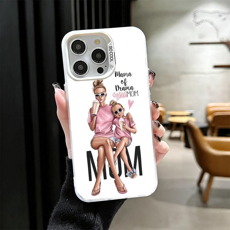 Baby Mom Girls Soft Phone Case for iPhone 15 16 17 Pro Max 17Air 16E 14 Plus 13 12 Mini Shockproof Cover Back Shell
