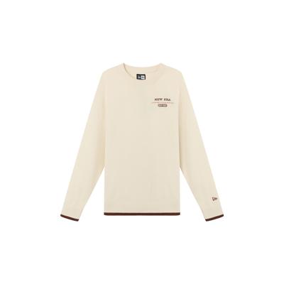 New Era Logo Letter Comfortable Simple Casual Trendy Long Sleeve T-Shirt Unisex Tops Khaki 14529399
