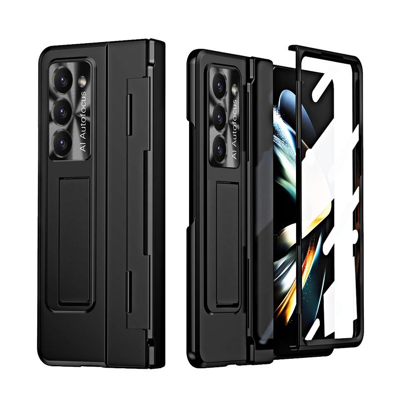 Slim Plastic Case for Samsung Galaxy Z Fold 6 5 4 3 Stand Hinge Protective Film Cover Full Coverage Holder Shockproof