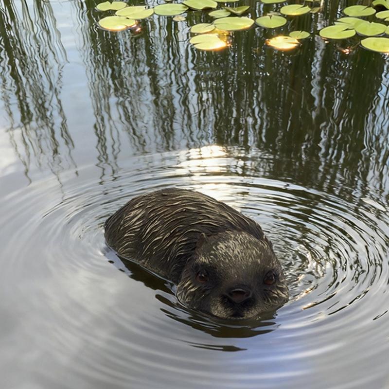 Floating Resins Beavers Decoration Handcrafted Resins Beavers Statues For Garden Pond Pool Outdoor Ornament
