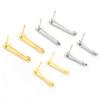 20pcs Stainless Steel Bar Earring Studs Hooks with Loop Connector DIY Earrings Jewelry Making Accessories Findings
