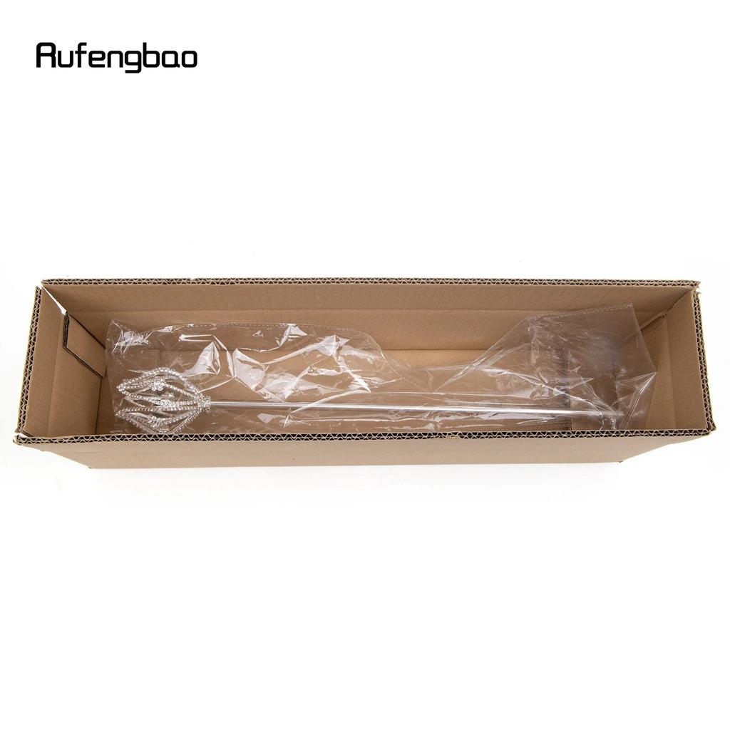 Silver White Alloy Fairy Wands for Girl Princess Wands for Kids Angel Wand for Party Cosplay Costume Wedding Birthday Party 49cm