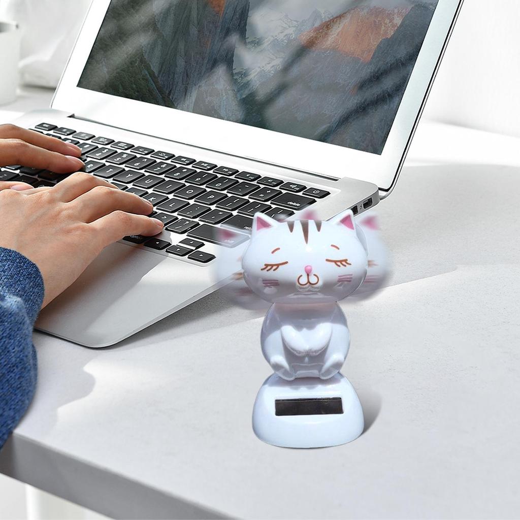 Auto Armaturenbrett Dekorationen Solar Wackel Katze Wackelkopf Armaturenbrett Figuren Lustige Deko Für Auto Schreibtisch Büro Zuhause Fahrzeuge Roller Männer