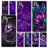 Künstlerische Lila Schmetterling Handyhülle Cover für Redmi 14C 10C Note 15 14 13 12 10 11 K40 Pro Plus 5G Stoßfeste Weiche TPU Hülle Fundas