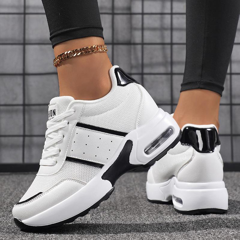 

TUINANLE Кожаная стелька для увеличения роста Удобные кроссовки на платформе Повседневная женская обувь Массивные кроссовки 41