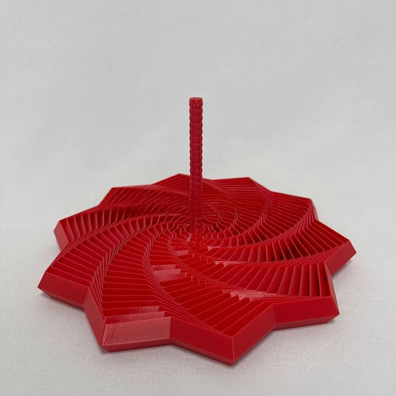 3D Printed Spiral Anti-Anxiety and Stress Relief Toy PLA Expanded Sensory Fidget Star with Handles Fractal Fidget Whirling