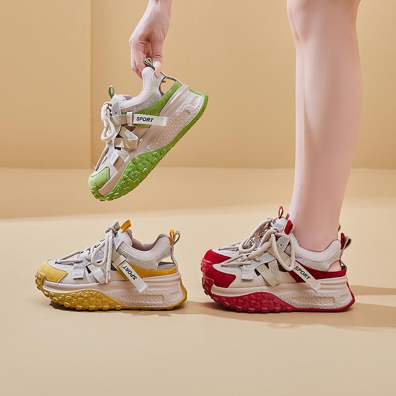 New Dad Shoes for Women Fashionable Thick-soled Sports Single Shoes
