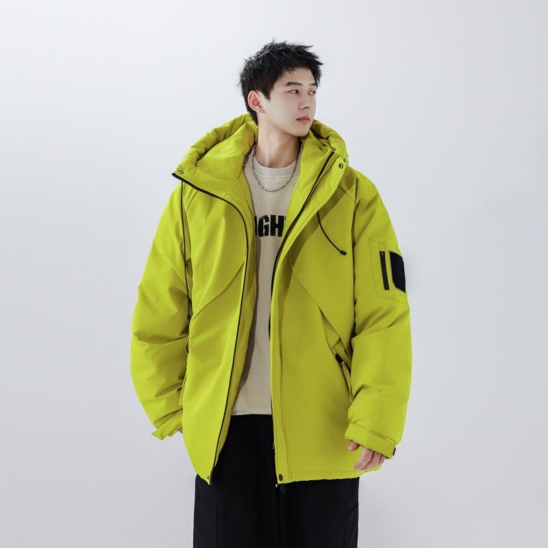 Autumn and Winter Fashionable Thickened Hooded Down Jacket Youth White Duck Down Warm Casual Jacket Trendy