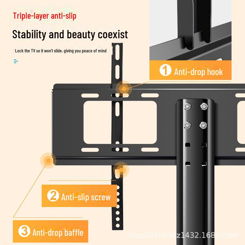 Adjustable Height TV Stand for 32-75 Inch Screens - Punch-Free Desktop Tripod Bracket