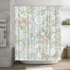 Modern Floral Print Shower Curtain Luxury Waterproof Bath Decoration for Home Decor Bathroom Accessories (Blue White)