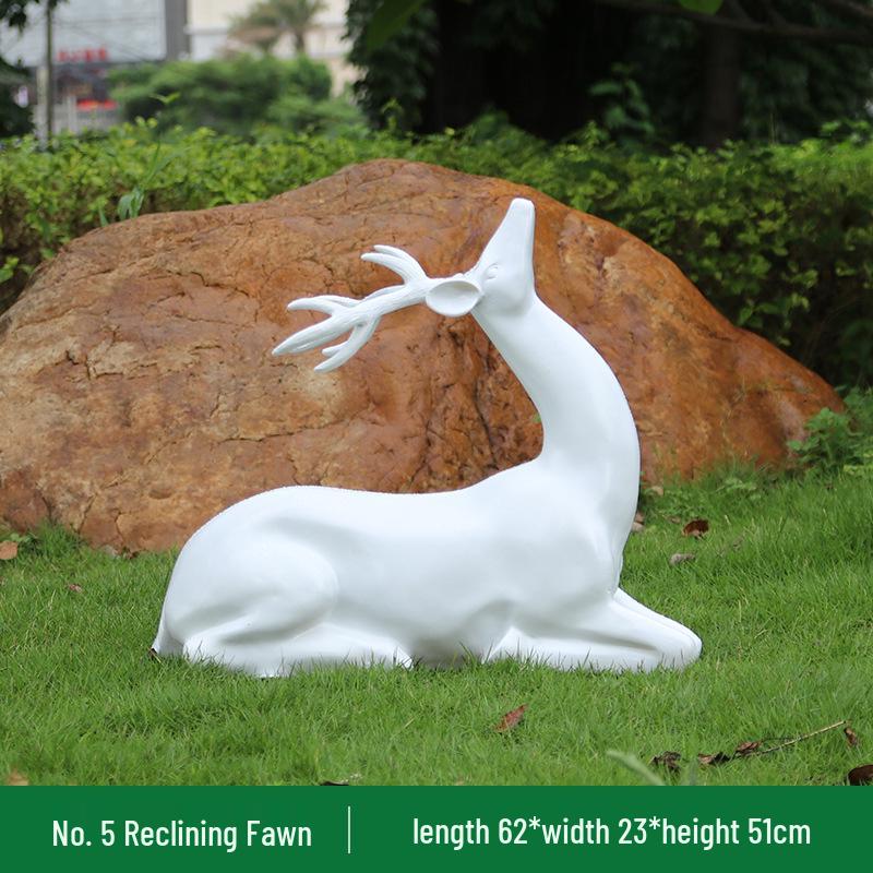 

Маленькая скульптура белого оленя из стекловолокна: Уличный декор Sika для свадеб, садов и лесных ландшафтов