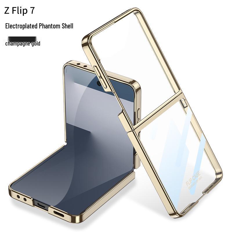 

Samsung ZFlip7 Luxury Electroplated Foldable Screen Case - Transparent & Fashionable for Women Small Screen with Film