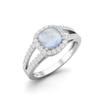 925 Sterling Silver 2.22 Cts Cushion Moonstone Solitaire With Accent Split Shank Wedding Women Ring