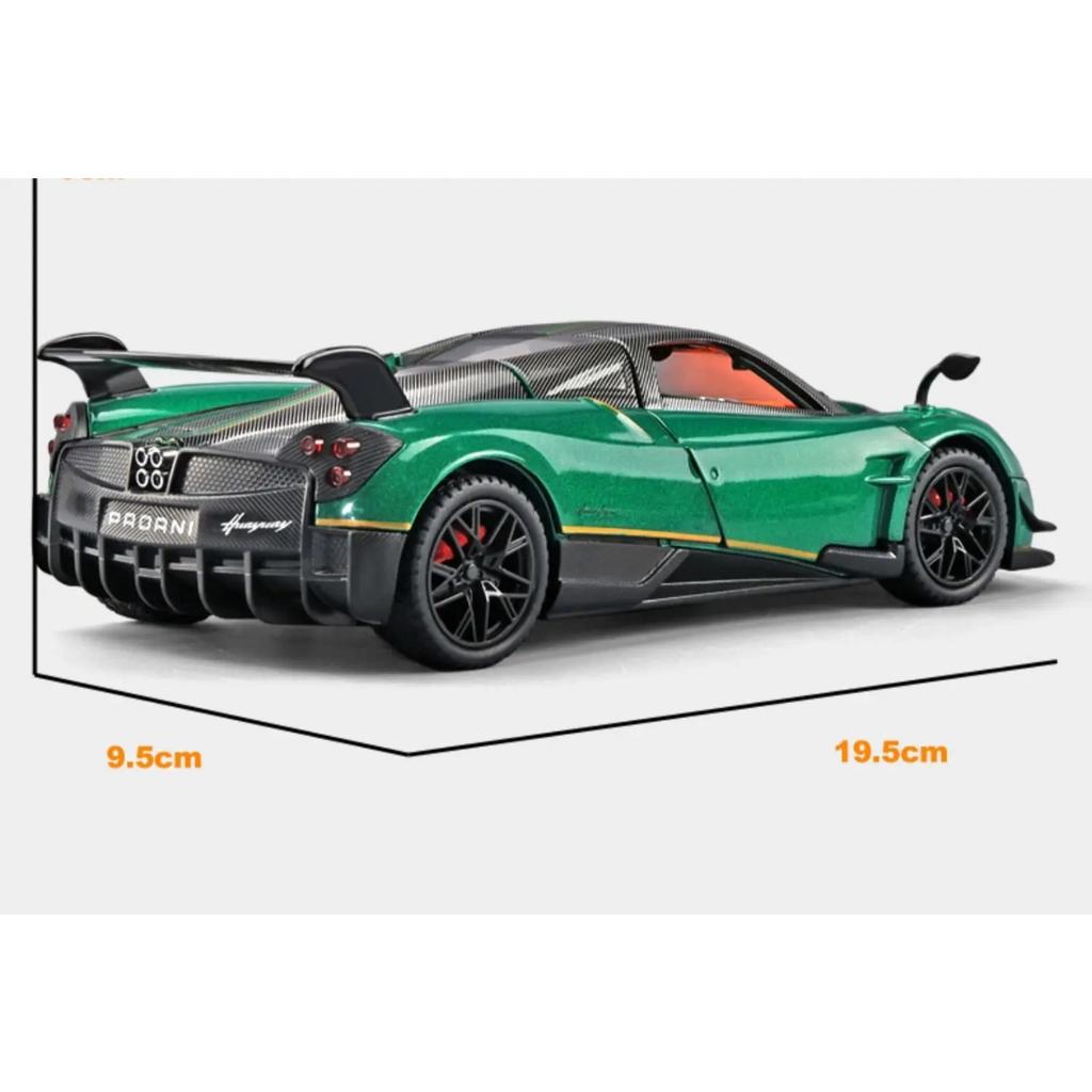 1/24 Pagani Huayra BC Supercar Alloy Die Cast Toy Car Model Sound and Light Pull Back Children's Toy Collectibles Birthday Gift