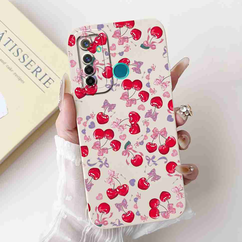 Für Realme 5 Pro Hülle Niedliche Panda-Blumen-Abdeckungen Weiche Silikonhüllen Für Realme 5 Realme5 Pro Stoßfeste Rückseite Fundas