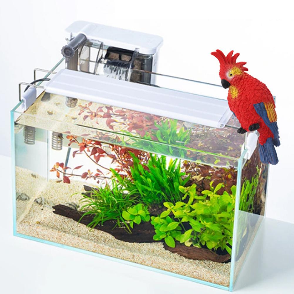 Parrot Figurines Aquarium Ornaments Fun Simulation Parrot DIY Landscaping Decorations Fish Tank Accessories