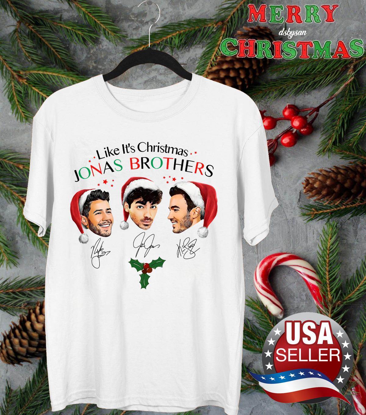 Like Its Christmas Jonas Brothers Merry Christmas White Shirt PP2481 XL